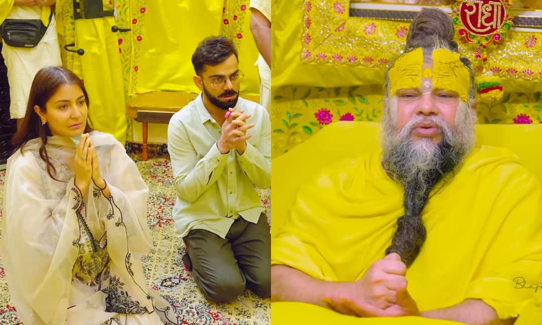 Kohli Anushka meeting Premanand ji Maharaj 